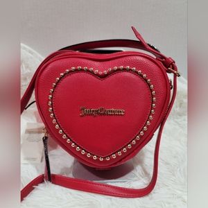 Juicy Couture  Heart Love Never Dies Mini Crossbody Bag True Red Gold Studs